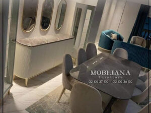 غرف سفرة باللون الابيض الهادئ والمريح وبتصميم فريد