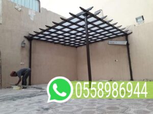 برجولات حدائق حديد مظلات متحركة مكة 0558986944