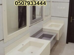 مغاسل رخام , ديكورات مغاسل حمامات جديدة