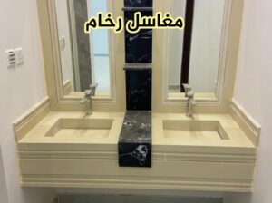 مغاسل رخام ، ديكورات مغاسل الحمامات جميلة وفاخرة