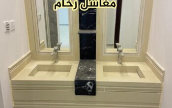 مغاسل رخام ، ديكورات مغاسل الحمامات جميلة وفاخرة