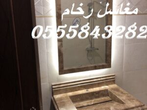 مغاسل رخام ، ديكورات حمامات فاخرة