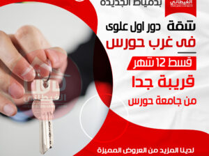 شقة فى غرب حورس دمياط الجديدة