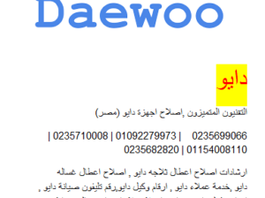ارقام مركز صيانة دايو حوش عيسي 01154008110